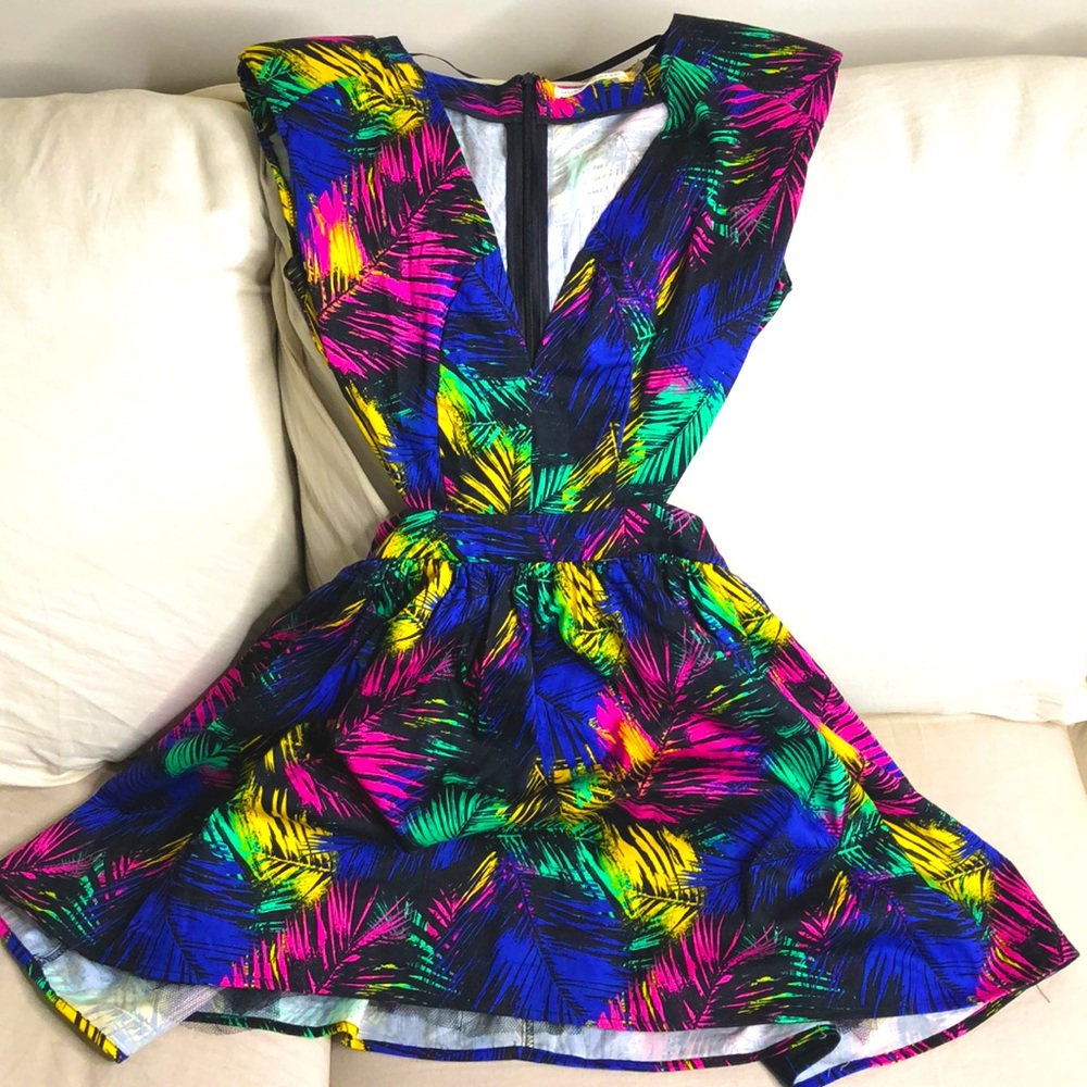 Size Medium Multicolored Mini Skater Dress